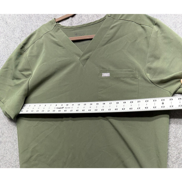 FIGS Leon Scrub Top Shirt Mens 2XL Green V Neck Technical Collection Pocket - Picture 2 of 12